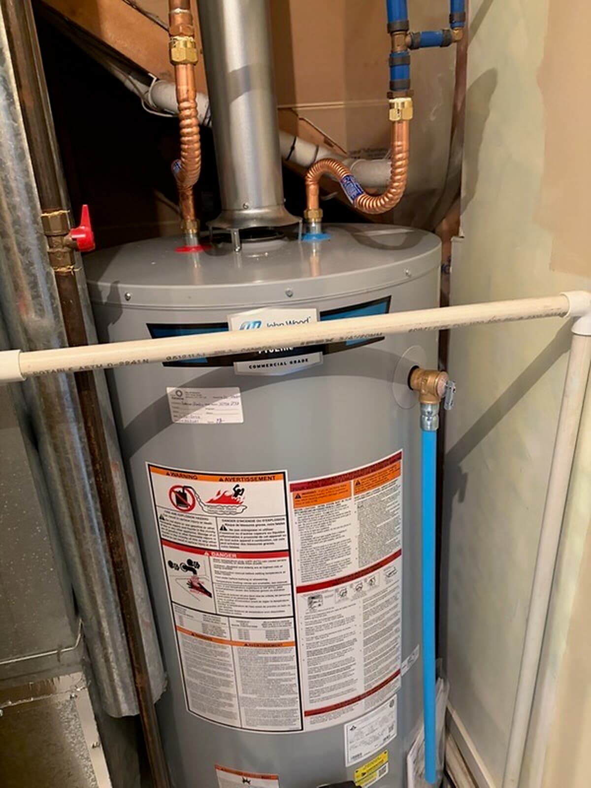 Gas water heater install